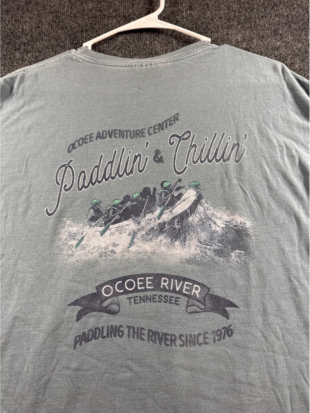 Ocoee River Tennessee Rafting T Shirt Mens XL Paddlin Chillin Adventure Gray